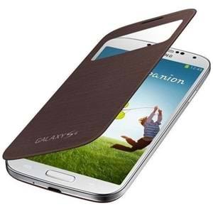 Samsung Galaxy S4 (i9500) S-View Cover Orijinal Kapaklı Kılıf, Kahve EF-CI950BAEGWW