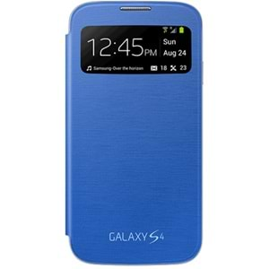 Samsung Galaxy S4 (i9500) S-View Cover Orijinal Kapaklı Kılıf, Mavi EF-CI950BCEGWW