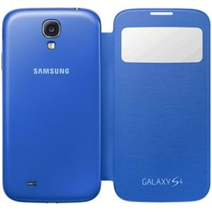 Samsung Galaxy S4 (i9500) S-View Cover Orijinal Kapaklı Kılıf, Mavi EF-CI950BCEGWW