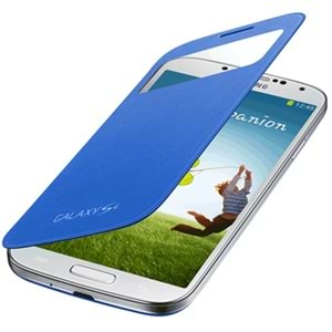 Samsung Galaxy S4 (i9500) S-View Cover Orijinal Kapaklı Kılıf, Mavi EF-CI950BCEGWW