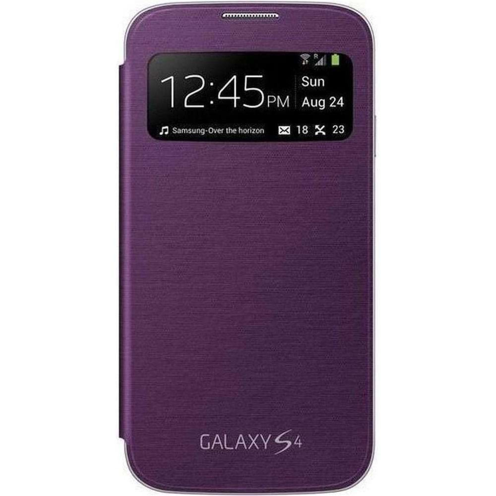 Samsung Galaxy S4 (i9500) S-View Cover Orijinal Kapaklı Kılıf, Mor EF-CI950BVEGWW