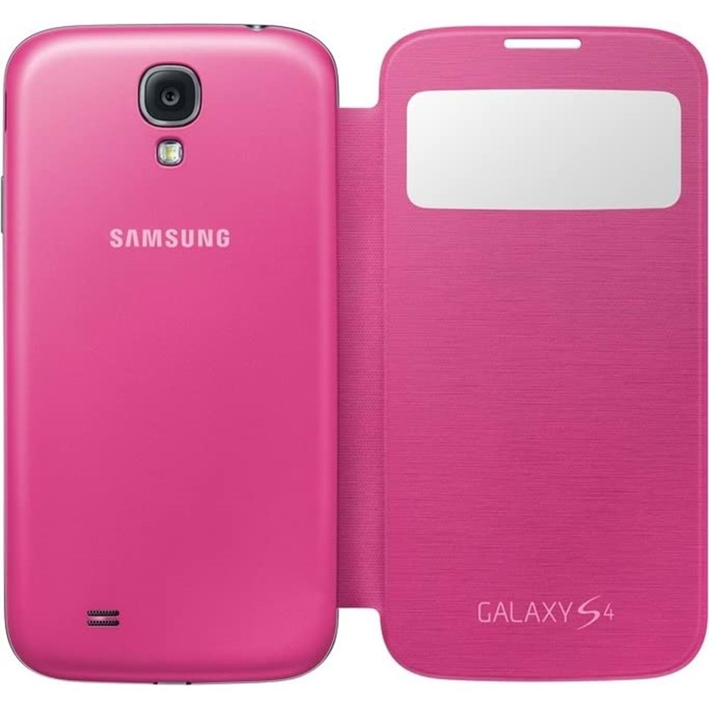 Samsung Galaxy S4 (i9500) S-View Cover Orijinal Kapaklı Kılıf, Pembe EF-CI950BPEGWW