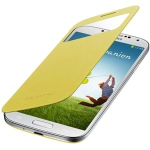 Samsung Galaxy S4 (i9500) S-View Cover Orijinal Kapaklı Kılıf, Sarı EF-CI950BYEGWW