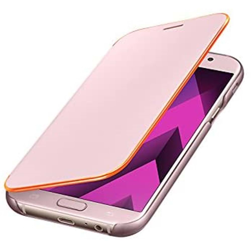 Samsung Galaxy A7 2017 Neon Flip Wallet Kapaklı Kılıf, Rose Gold