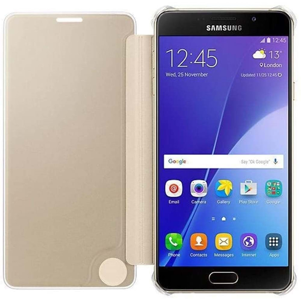 Samsung Galaxy A7 2016 Clear View Cover Akıllı Kılıf, Altın EF-ZA710CFEGWW