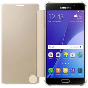 Samsung Galaxy A7 2016 Clear View Cover Akıllı Kılıf, Altın EF-ZA710CFEGWW