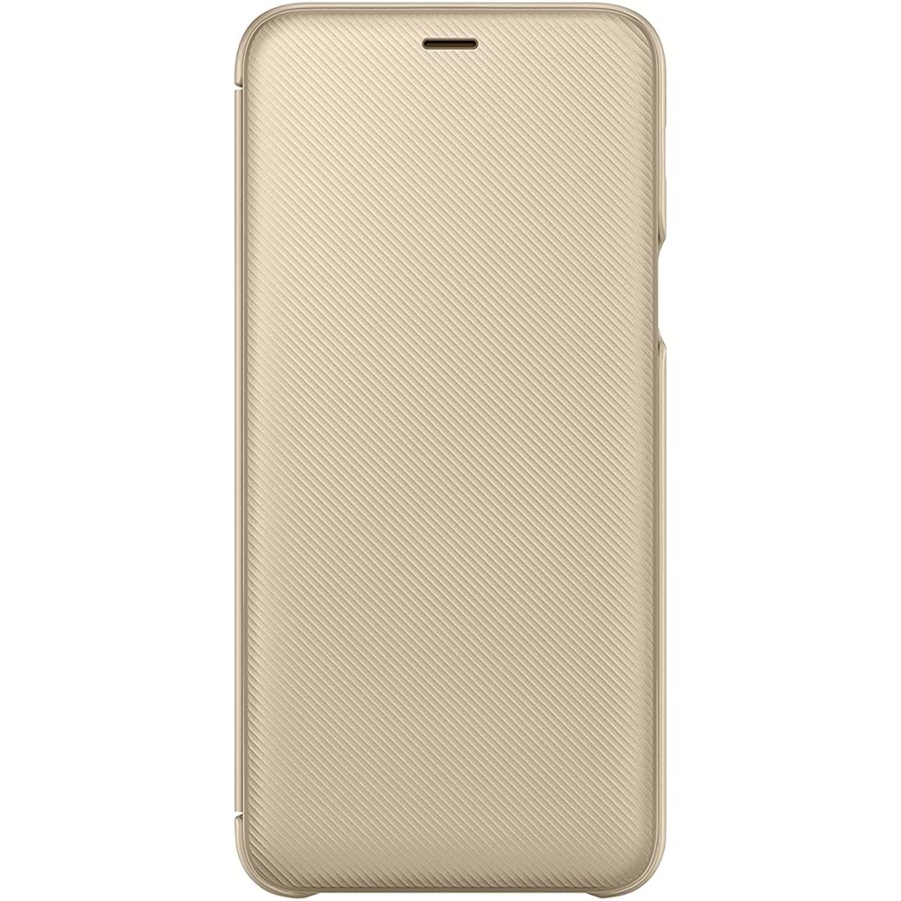 Samsung Galaxy A6+ Plus Flip Wallet Kapaklı Cüzdan Kılıf, Gold EF-WA605CFEGWW