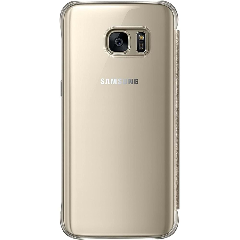 Samsung Galaxy S7 G930 için Clear View Cover Akıllı Kılıf, Gold EF-ZG930CFEGWW