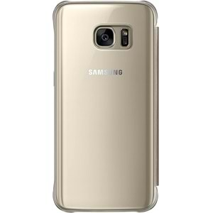 Samsung Galaxy S7 G930 için Clear View Cover Akıllı Kılıf, Gold EF-ZG930CFEGWW