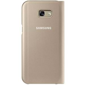 Samsung Galaxy A7 2017 S-View Standing Cover Pencereli Kılıf, Gold