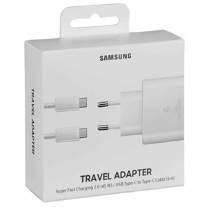 Samsung EP-TA845 Type-C 45W Süper Hızlı Şarj 2.0 Adaptörü, Beyaz (Samsung Türkiye Garantili)