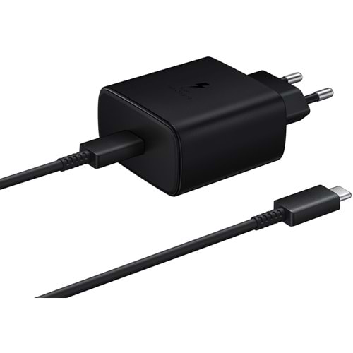 Samsung EP-TA845 Type-C 45W Süper Hızlı Şarj 2.0 Adaptörü, Siyah (Samsung Türkiye Garantili)
