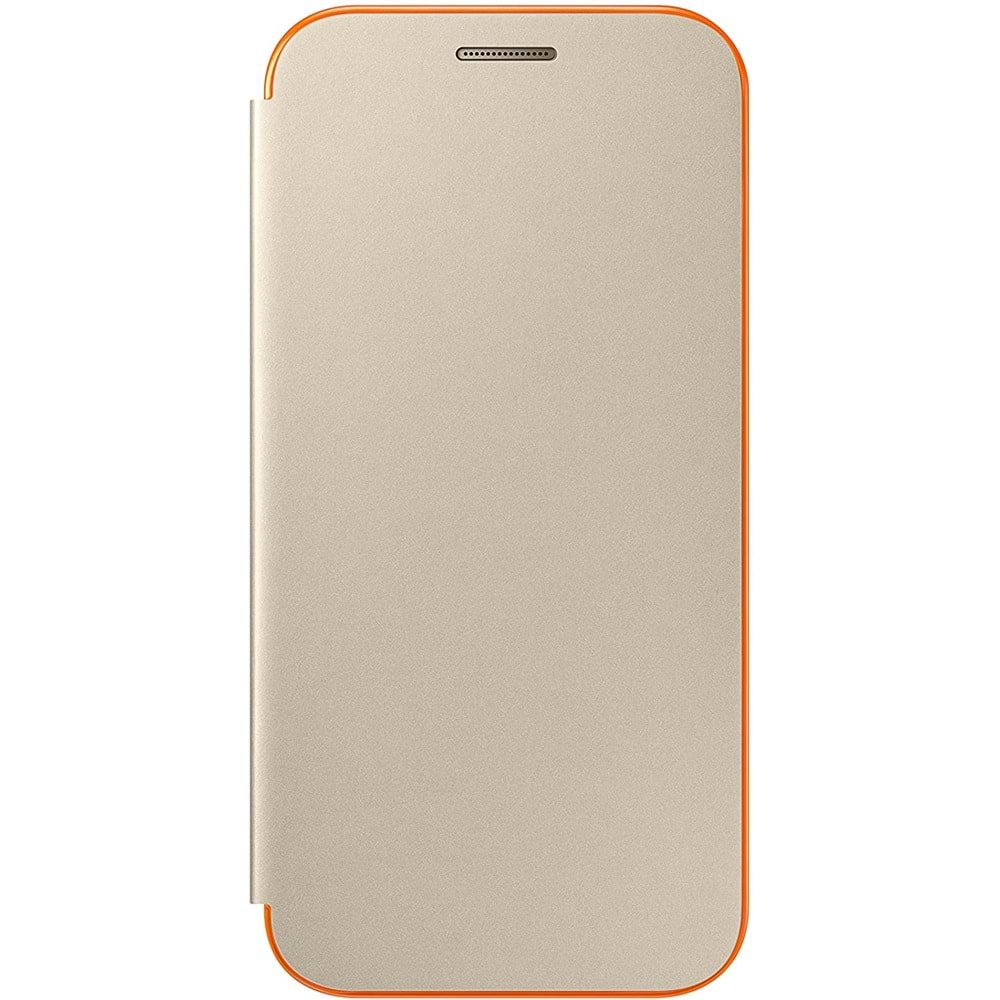 Samsung Galaxy A3 2017 Neon Flip Wallet Kapaklı Kılıf, Gold EF-FA320PFEGWW