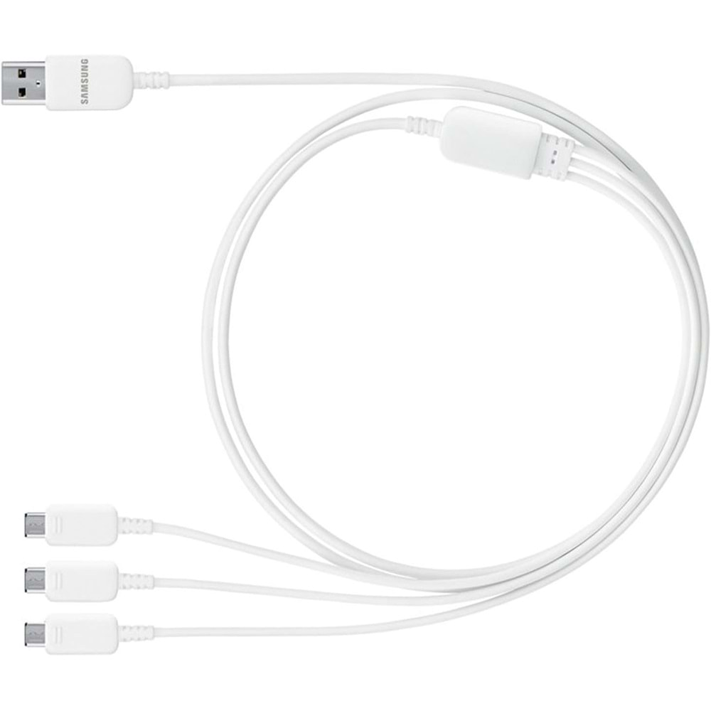 Samsung Çoklu Şarj Kablosu (3 Micro USB) 1.3mt ET-TG900U, Beyaz