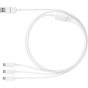 Samsung Çoklu Şarj Kablosu (3 Micro USB) 1.3mt ET-TG900U, Beyaz