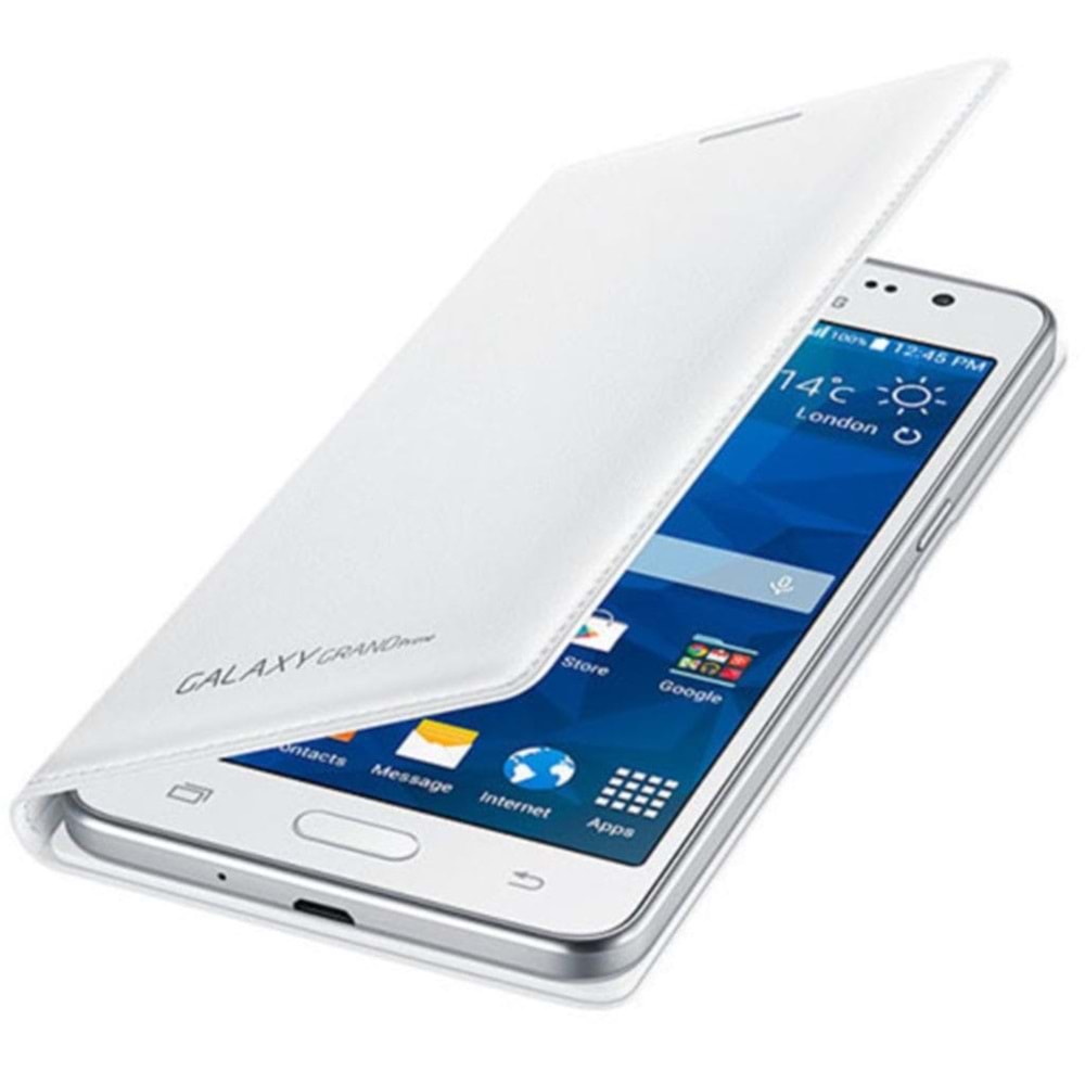 Samsung Galaxy Grand Prime Flip Wallet Kılıf, Beyaz EF-WG530BWSEGWW