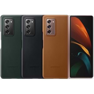 Samsung Galaxy Z Fold2 Deri Kılıf Lether Cover EF-VF916L, Taba