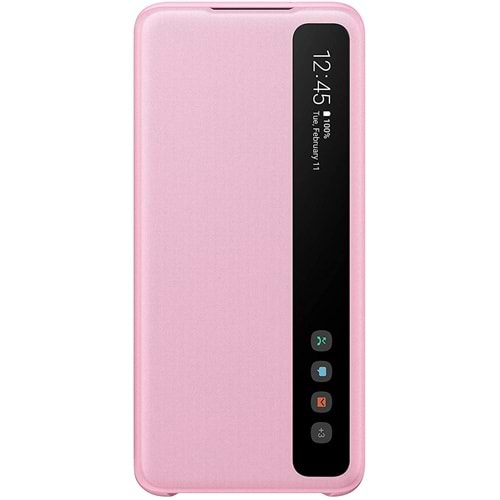 Samsung Galaxy S20 Clear View Cover Akıllı Kılıf, Pembe EF-ZG980CPEGWW