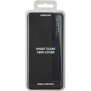 Samsung Galaxy S20 Ultra için Clear View Cover Akıllı Kılıf, Siyah EF-ZG988CBEGWW