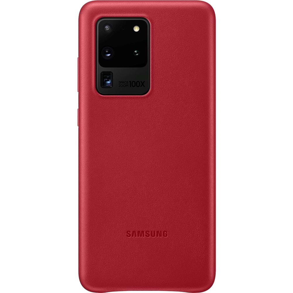 Samsung Galaxy S20 Ultra için Deri Kılıf Lether Cover, Kırmızı EF-VG988LREGWW