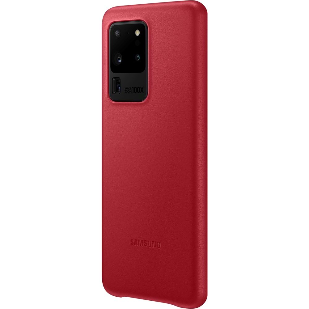 Samsung Galaxy S20 Ultra için Deri Kılıf Lether Cover, Kırmızı EF-VG988LREGWW