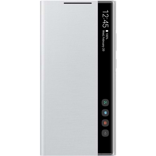 Samsung Galaxy Note 20 Ultra için Clear View Kapaklı Kılıf, Gümüş EF-ZN985CSEGTR
