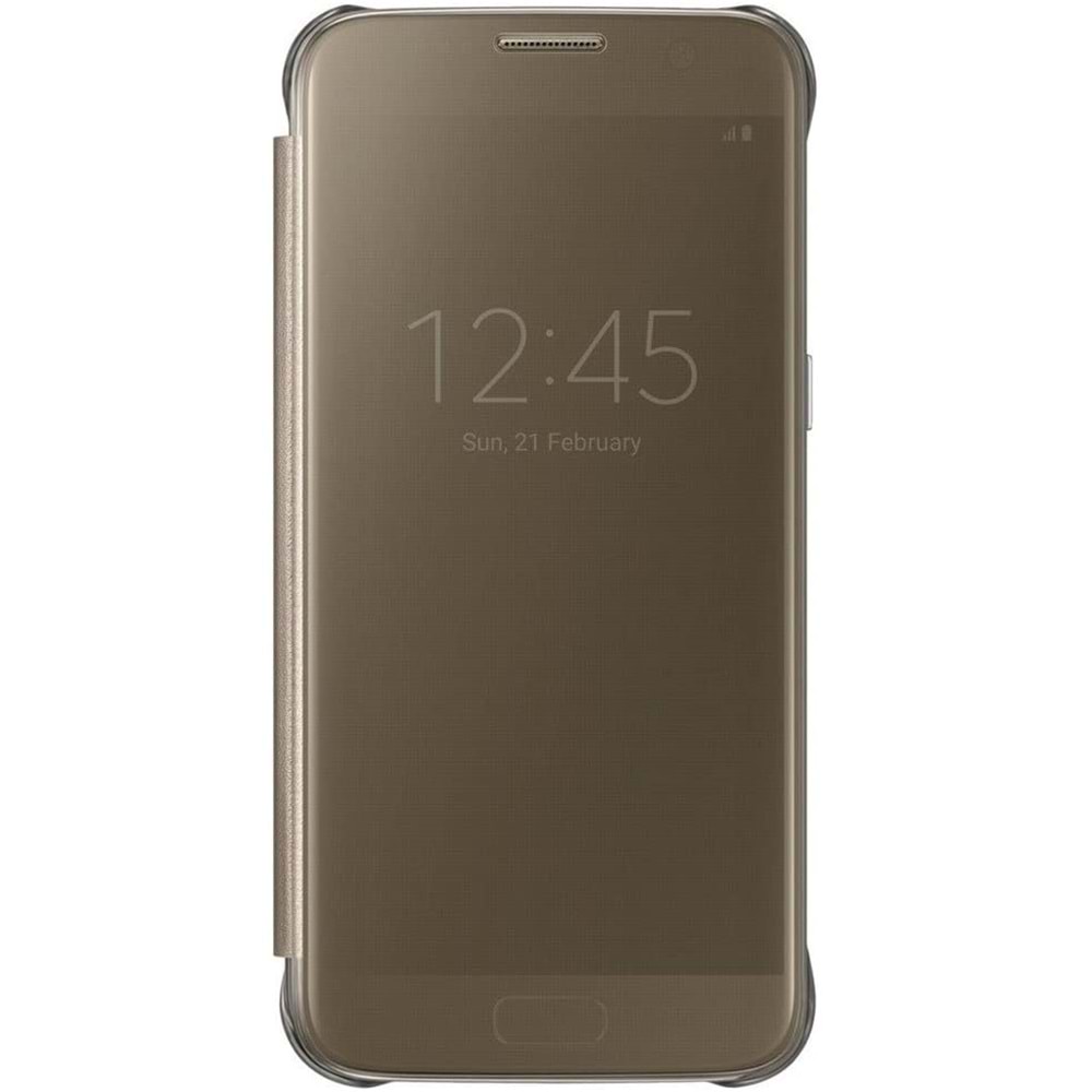 Samsung Galaxy S7 G930 için Clear View Cover Akıllı Kılıf, Gold EF-ZG930CFEGWW