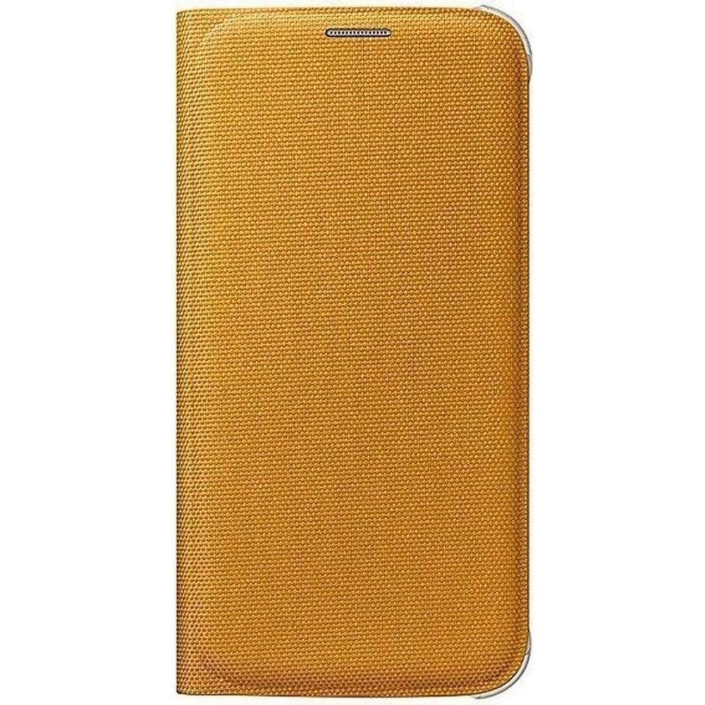Samsung Galaxy S6 Flip Wallet (Tekstil) Kapaklı Kılıf, Sarı ?EF-WG920BYEGWW