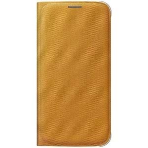 Samsung Galaxy S6 Flip Wallet (Tekstil) Kapaklı Kılıf, Sarı ?EF-WG920BYEGWW