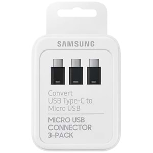 Samsung EE-GN930K Type-C to Micro USB Adapter 3lü, Siyah (Samsung Türkiye Garantili)