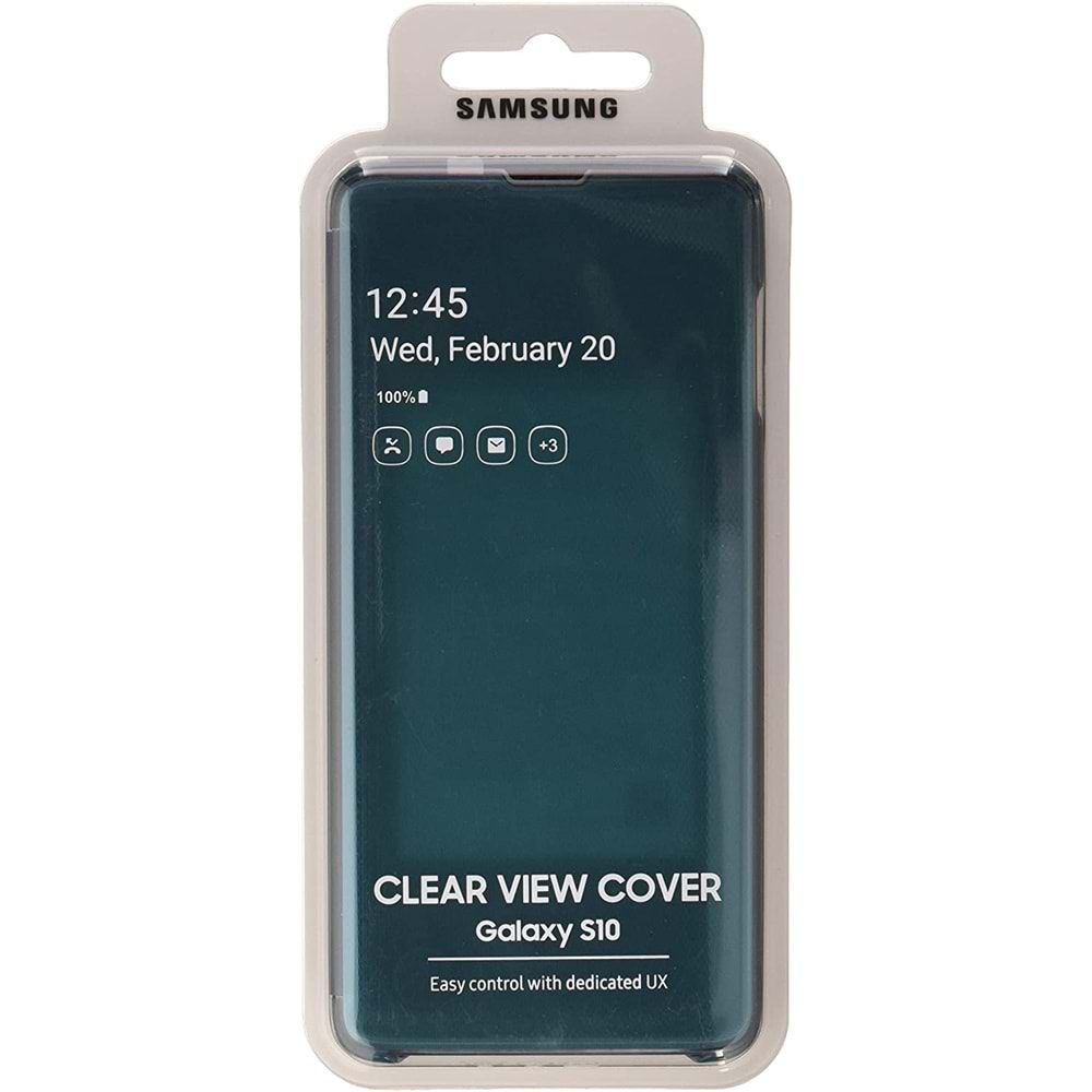 Samsung Galaxy S10 Clear View Cover Akıllı Kılıf, Yeşil EF-ZG973CGEGWW