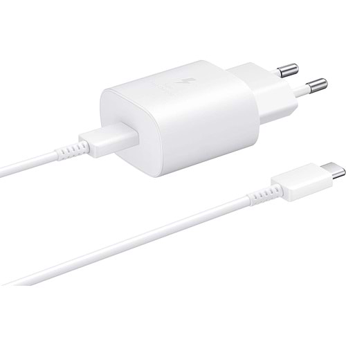 Samsung TA800X Adaptif 25W Type-C Hızlı Şarj Aleti Tip C (Kablolu), Beyaz