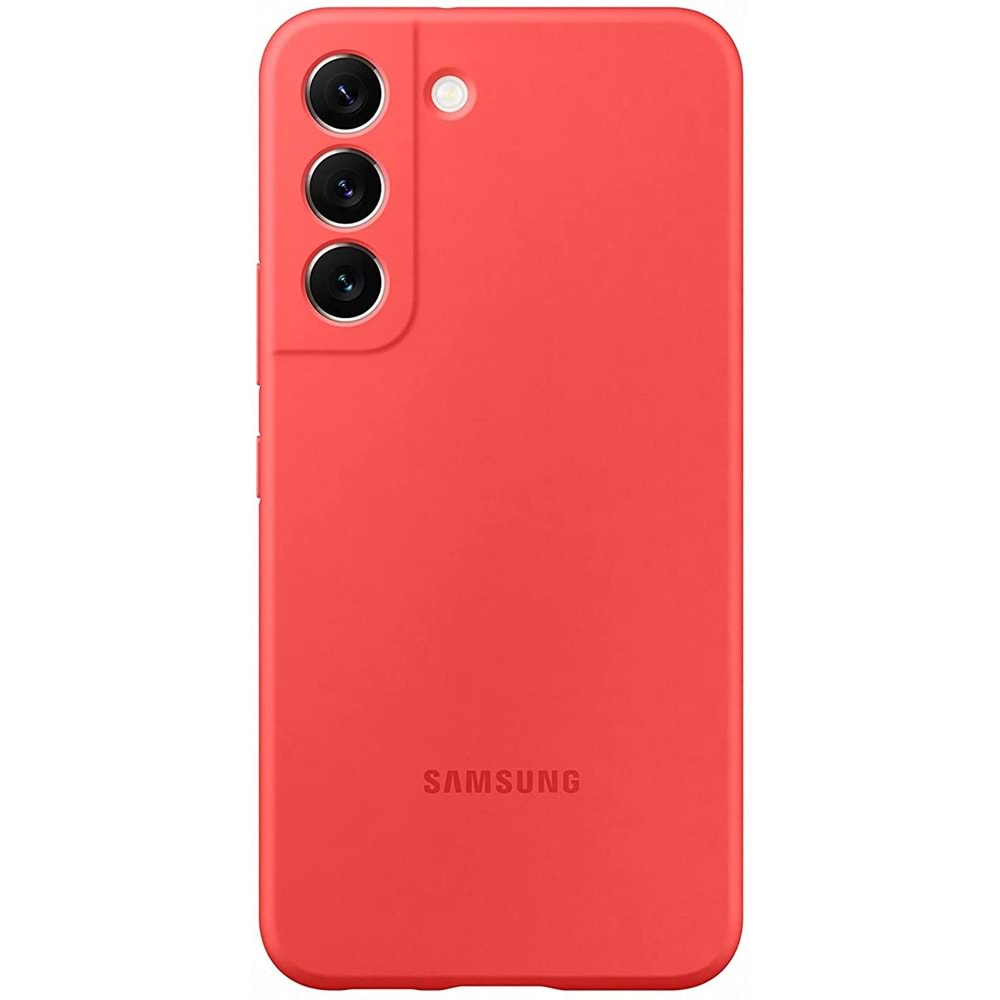 Samsung Galaxy S22 Silikon Kılıf, Kırmızı Silicone Cover EF-PS901