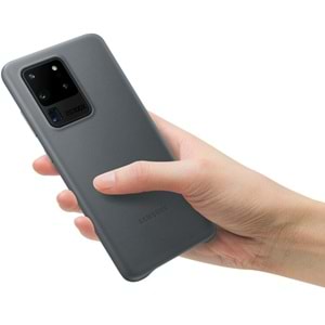 Samsung Galaxy S20 Ultra için Deri Kılıf Lether Cover, Gri EF-VG988LJEGWW
