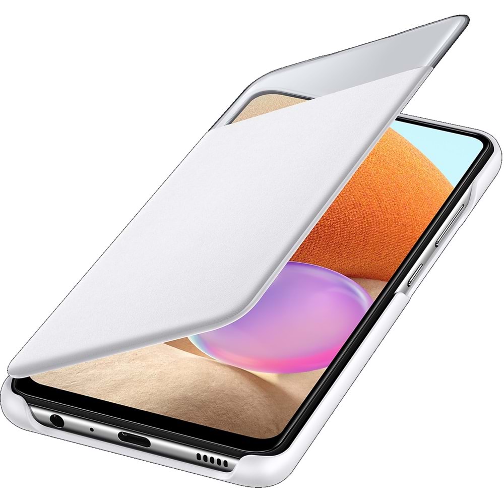 Samsung Galaxy A32 S View Akıllı Kılıf Kapaklı Cüzdan, Beyaz EF-EA325P