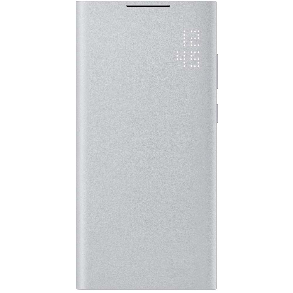 Samsung Galaxy S22 Ultra Akıllı LED Ekranlı Kılıf Smart LED View Cover, Gümüş EF-NS908