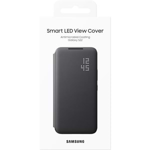 Samsung Galaxy S22 Akıllı LED Ekranlı Kılıf Smart LED View Cover, Siyah EF-NS901