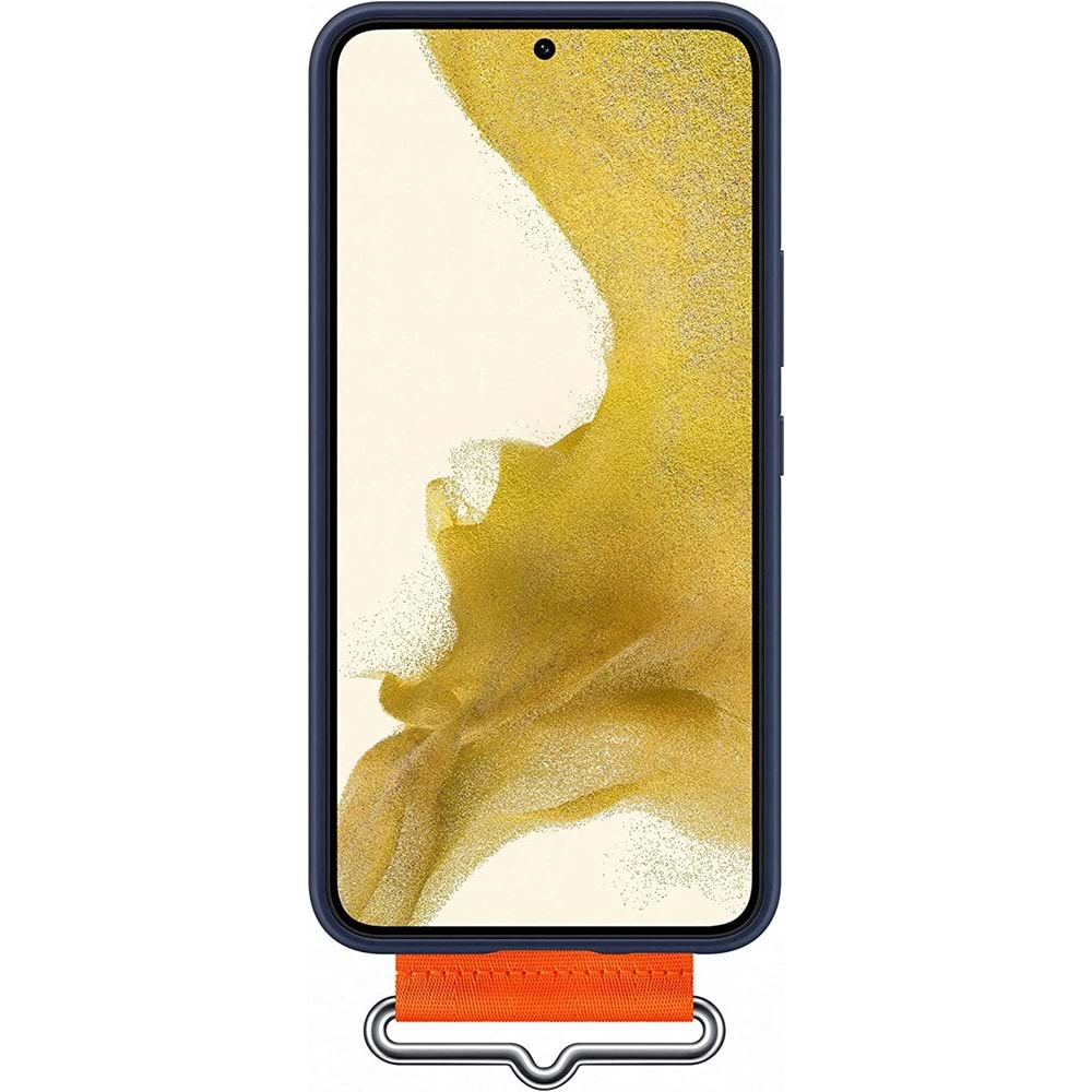 Samsung Galaxy S22 Kayışlı Silikon Kılıf, Lacivert S22 Silicone Cover EF-GS901