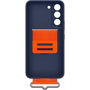 Samsung Galaxy S22 Kayışlı Silikon Kılıf, Lacivert S22 Silicone Cover EF-GS901