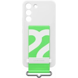 Samsung Galaxy S22 Kayışlı Silikon Kılıf, Beyaz S22 Silicone Cover EF-GS901