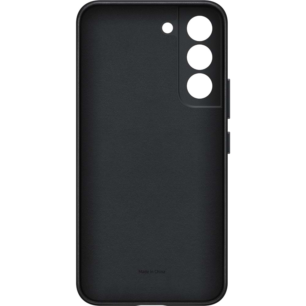 Samsung Galaxy S22 Hakiki Deri Kılıf, Siyah Lether Cover EF-VS901