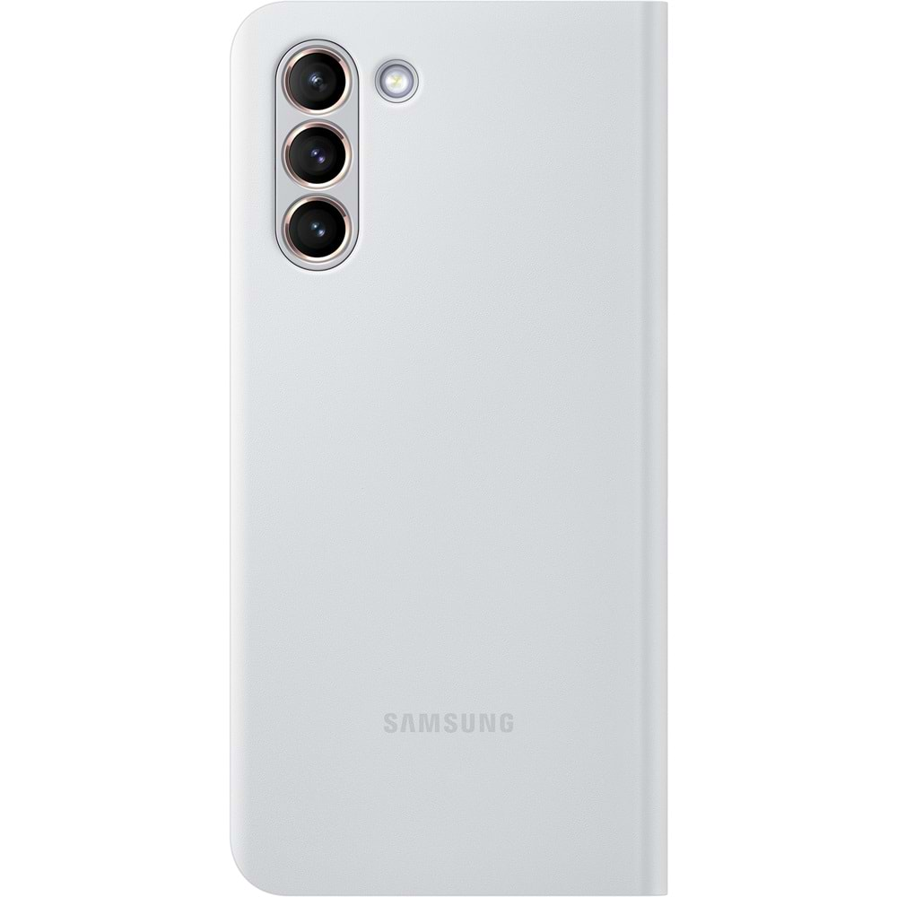 Samsung Galaxy S21 5G Smart LED View Kapaklı Kılıf, Gri EF-NG991PJEGTR