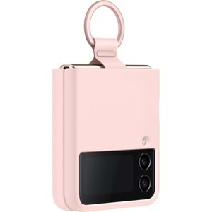 Samsung Galaxy Z Flip 4 Yüzüklü Silikon Kılıf Pembe EF-PF721TPEGWW