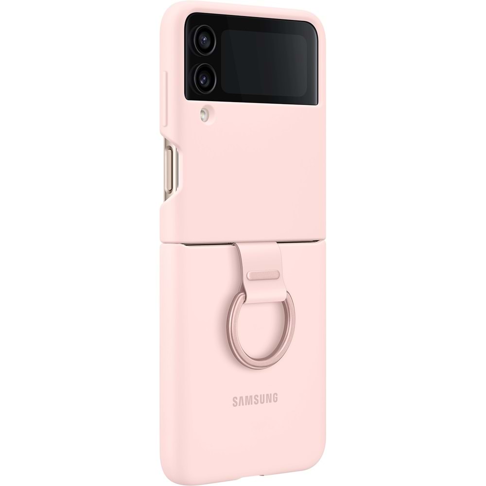 Samsung Galaxy Z Flip 4 Yüzüklü Silikon Kılıf Pembe EF-PF721TPEGWW