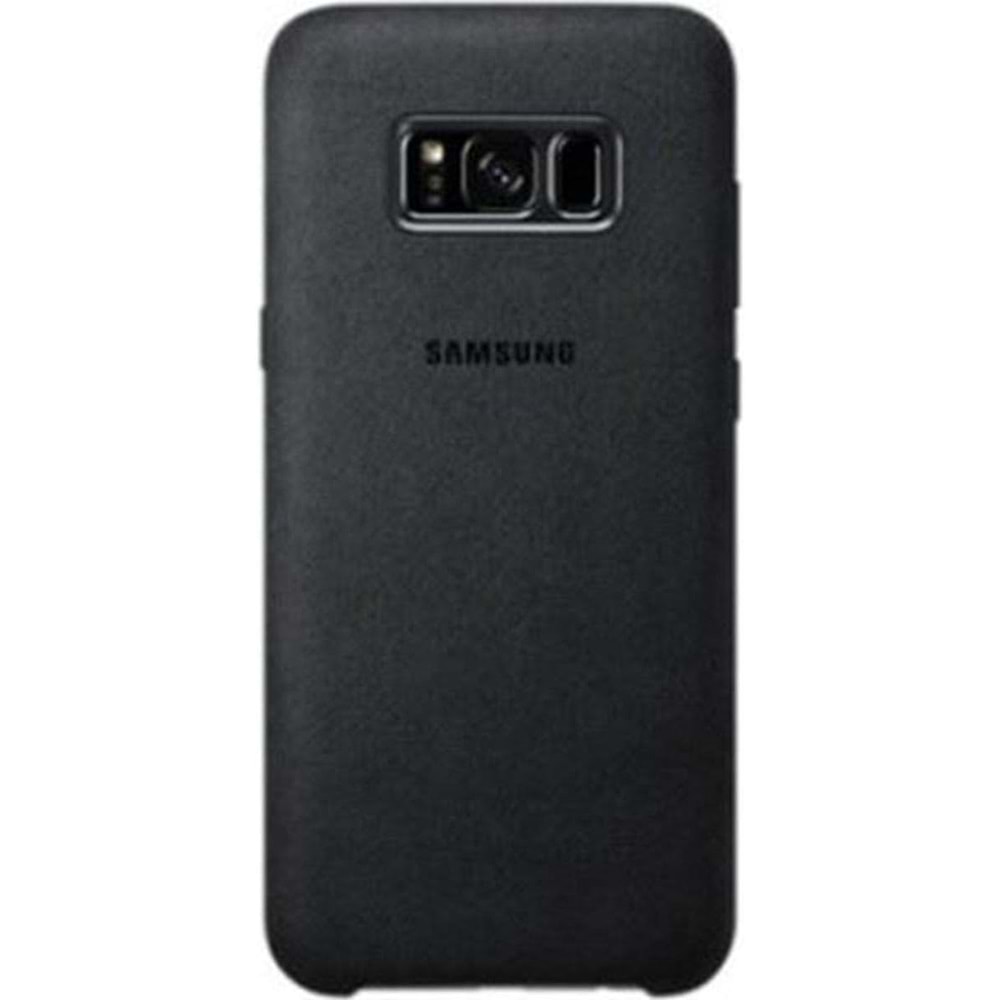 Samsung Galaxy S8+ Plus Alcantara Cover Süet Deri Kılıf, Siyah