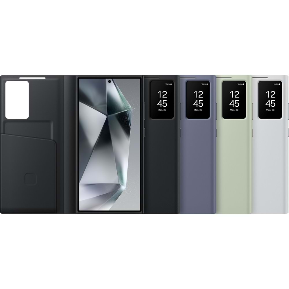 Samsung Galaxy S24 Ultra Akıllı Ekranlı Cüzdanlı Kılıf Smart View Wallet Case, Siyah EF-ZS928C