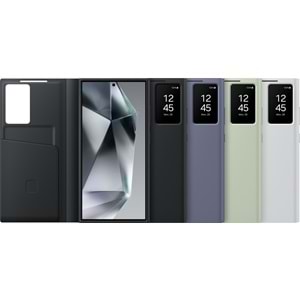 Samsung Galaxy S24 Ultra Akıllı Ekranlı Cüzdanlı Kılıf Smart View Wallet Case, Siyah EF-ZS928C