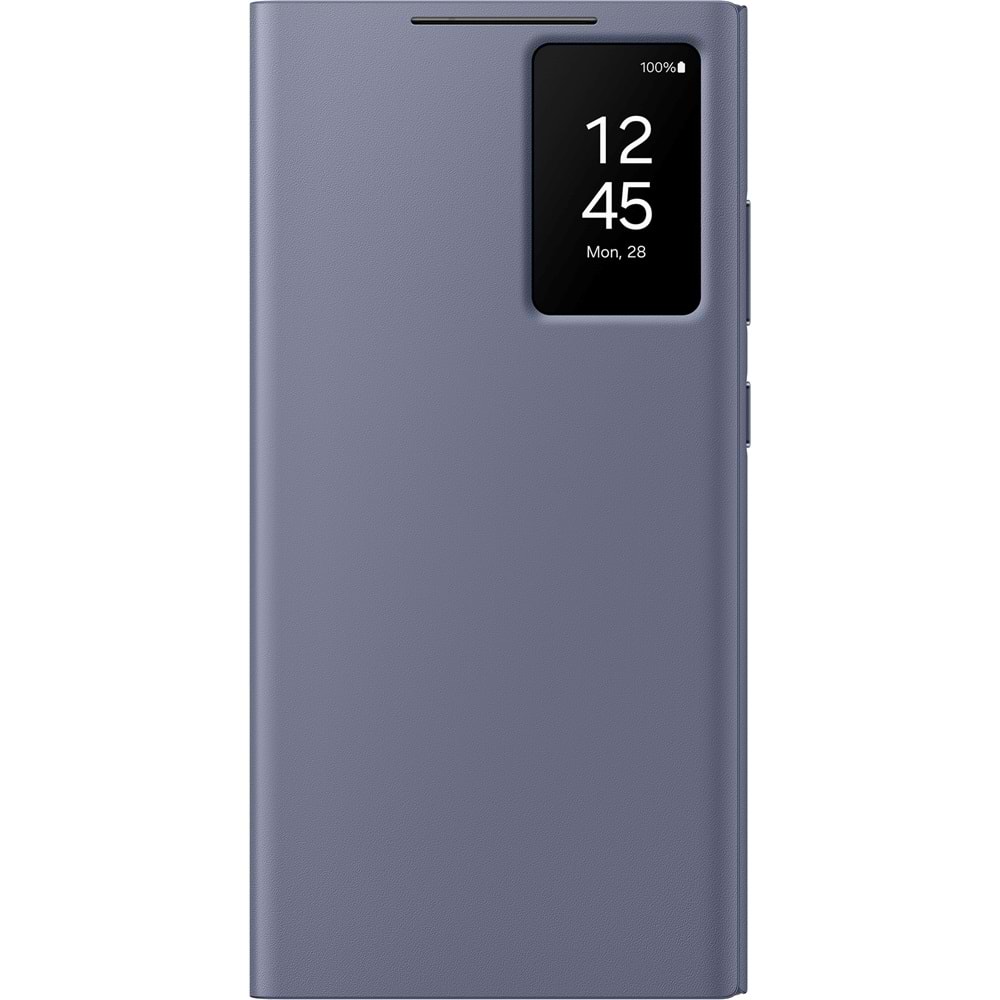 Samsung Galaxy S24 Ultra Akıllı Ekranlı Cüzdanlı Kılıf Smart View Wallet Case, Eflatun EF-ZS928C