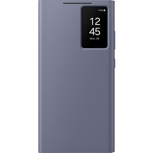 Samsung Galaxy S24 Ultra Akıllı Ekranlı Cüzdanlı Kılıf Smart View Wallet Case, Eflatun EF-ZS928C