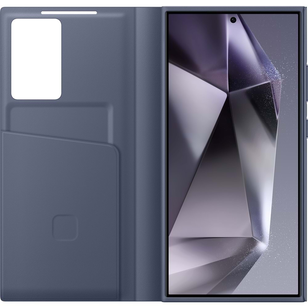 Samsung Galaxy S24 Ultra Akıllı Ekranlı Cüzdanlı Kılıf Smart View Wallet Case, Eflatun EF-ZS928C